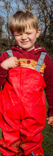 PU Splash Red Unlined Dungarees