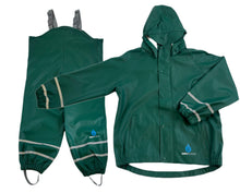 PU Splash Forest Green Jacket & Dungaree Set
