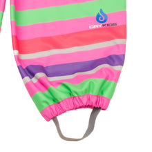 PU Splash Pink Striped Unlined Dungarees