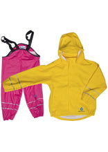 PU Splash Yellow/Raspberry PU Jacket & Dungaree Set