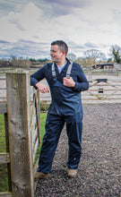 Adults Navy PU Splash Waterproof Bib & Brace