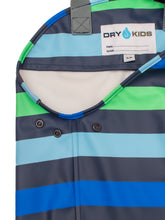 PU Splash Blue Striped Unlined Dungarees