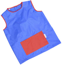 Paint Smock Sleeveless with front pocket in Royal / Red