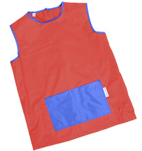 Paint Smock Sleeveless with front pocket in Red / Royal